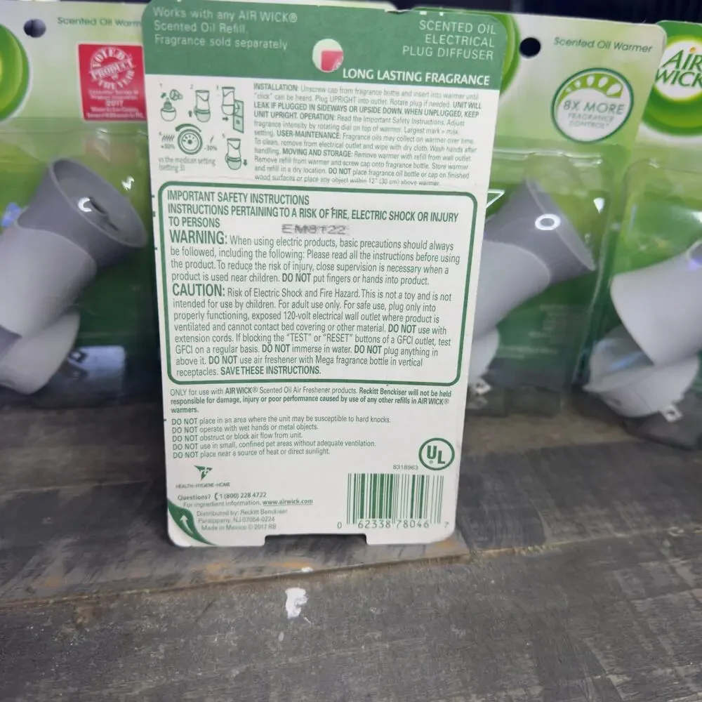 Lot Of 5‎ Air Wick 360 Degree Fragrance Release Warmer Air Freshener EM8122